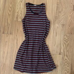 Madewell Blue and White Halter Sheath Mini Dress